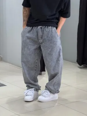 Calça Baggy Loko Jeans Estonado Claro