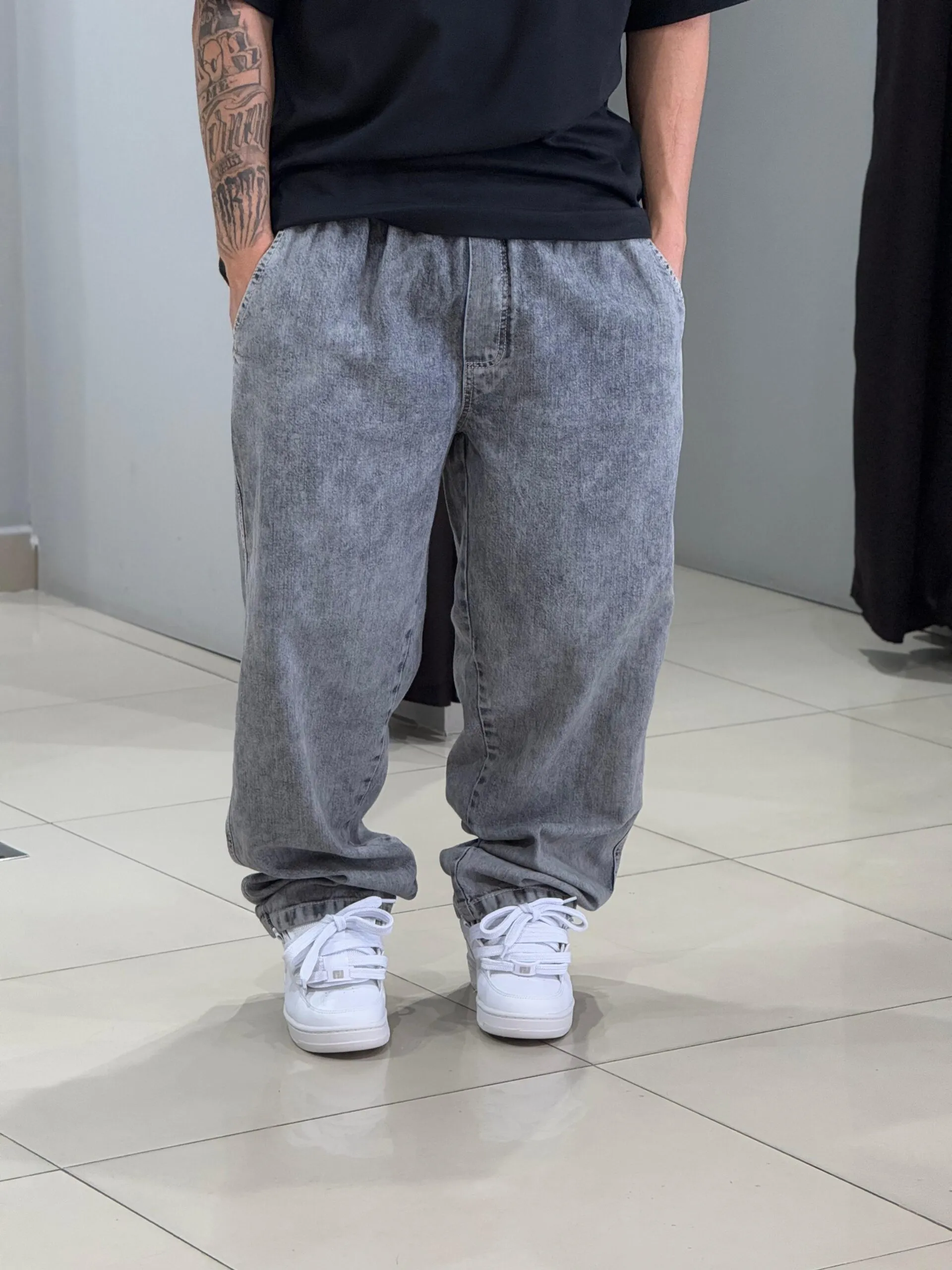 Calça Baggy Loko Jeans Estonado Claro - Imagem 2
