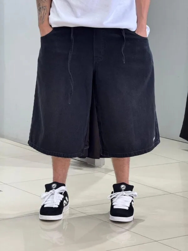 Bermuda Baggy "Jorts" Loko Jeans Dark Stoned - Imagem 7