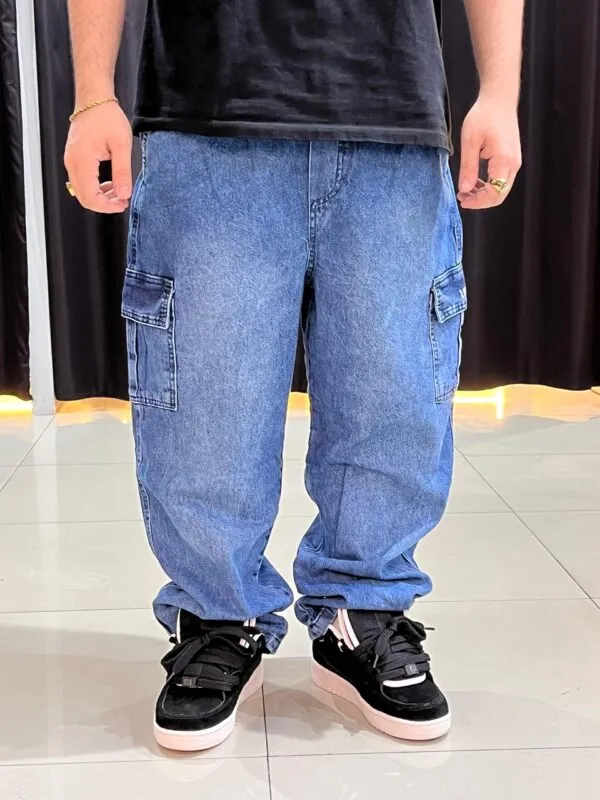 CALÇA CARGO LOKO JEANS ESCURO - Imagem 3