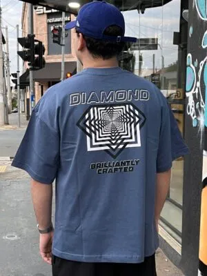 Camiseta Diamond Retro Oversized Azul Gelo
