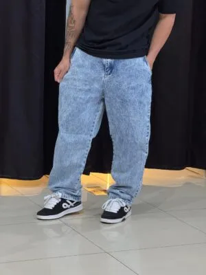 Calça Baggy Balão Loko Jeans Azul Estonado Claro