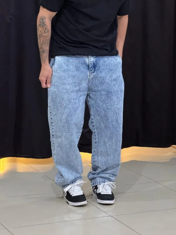 Calça Baggy Balão Loko Jeans Azul Estonado Claro - Imagem 3