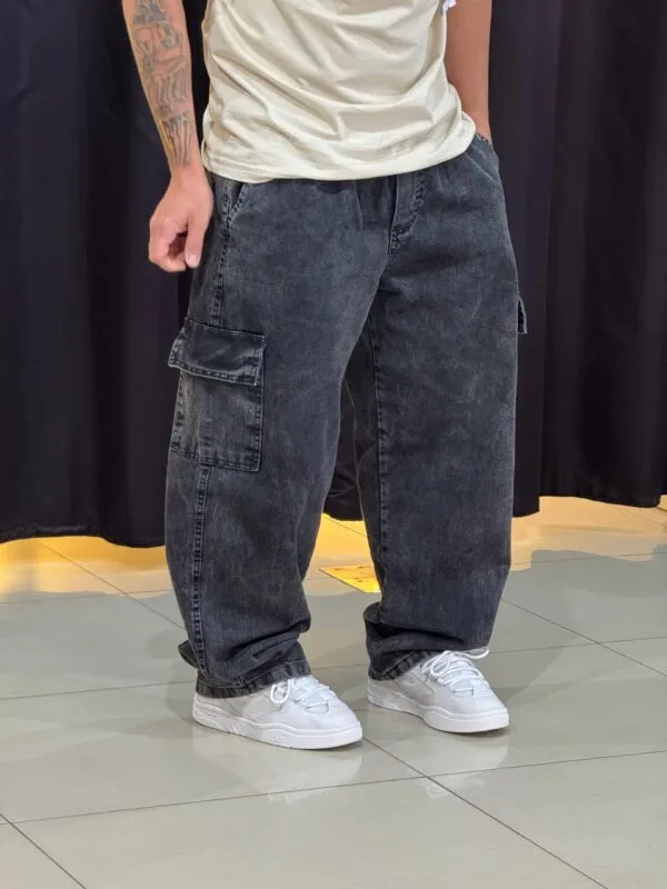 Calça Cargo Loko Jeans Stoned Escuro - Imagem 7