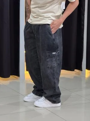 Calça Cargo Loko Jeans Stoned Escuro