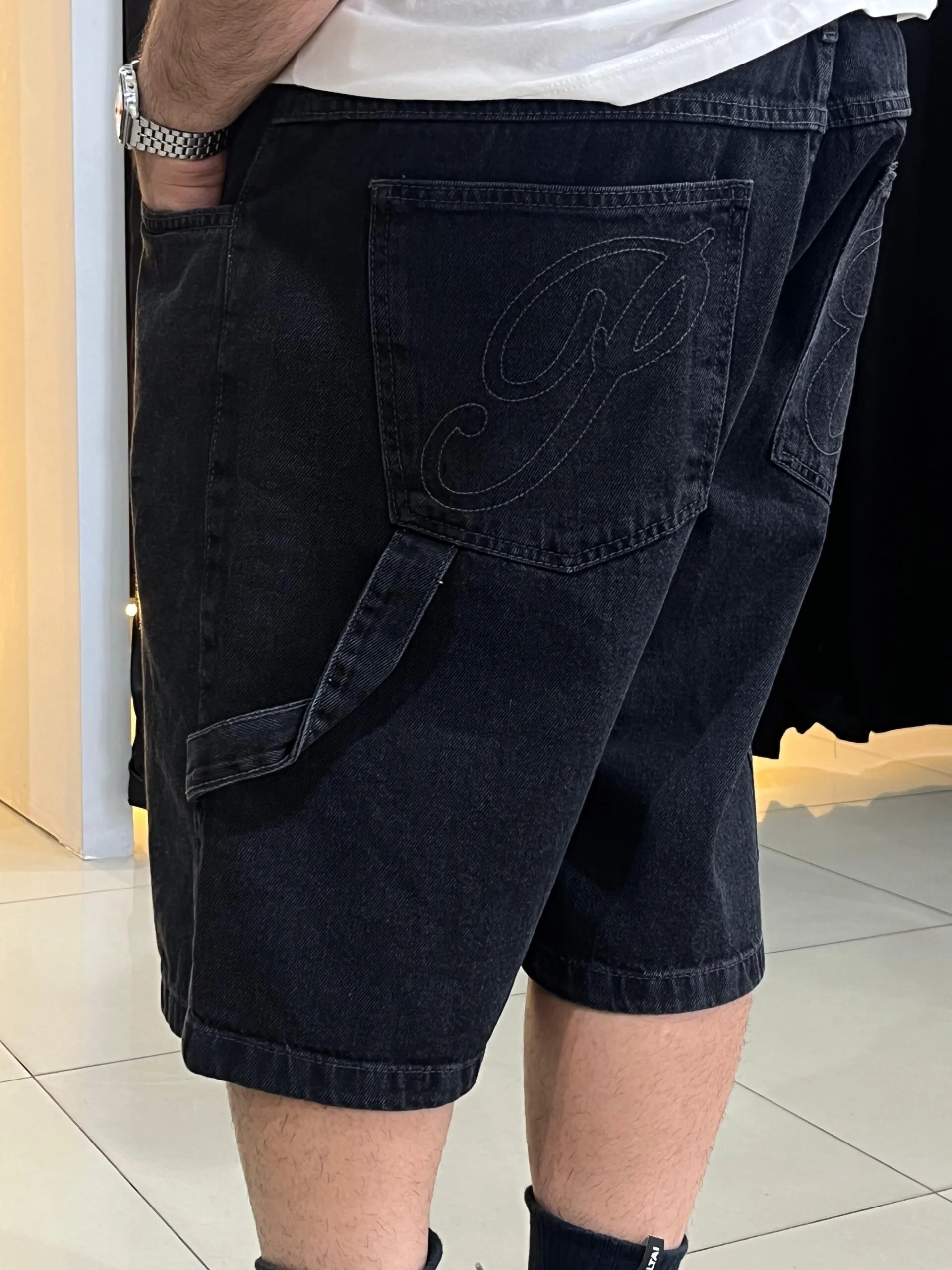 Bermuda Jeans Carpinteiro Plano C. Washed Black - Imagem 4