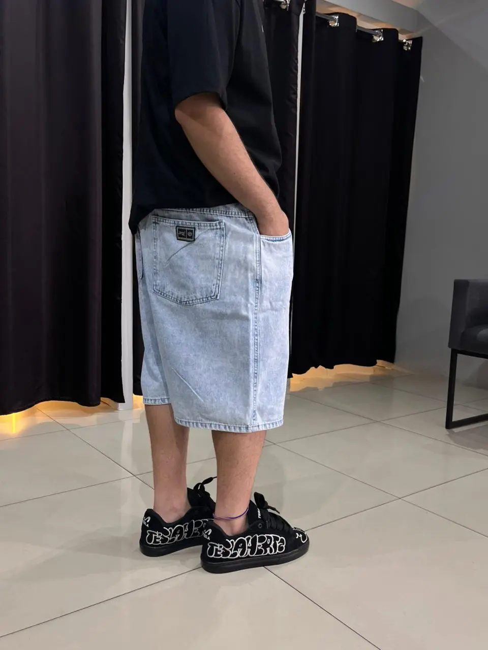 Bermuda Jeans John Roger Over Delave Marmorizada - Imagem 2