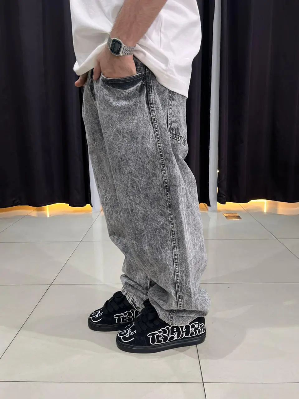 Calça Baggy Jeans John Roger Delave Marmorizado - Imagem 4