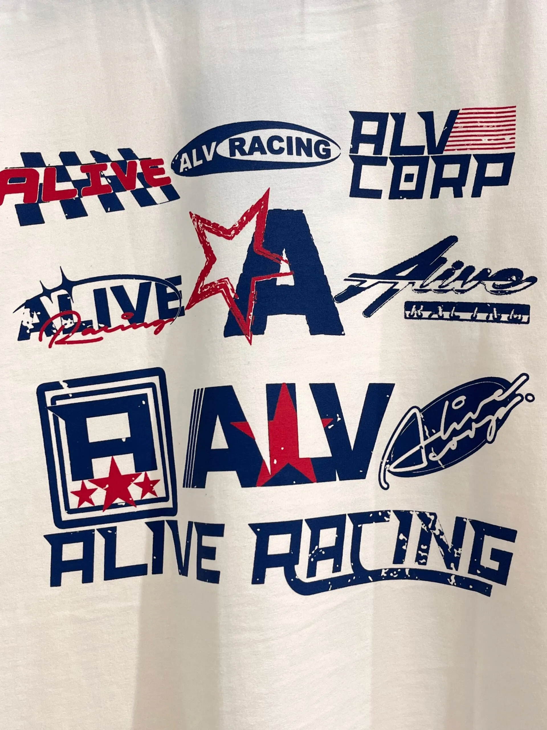 Camiseta Oversized Alive Racing Off White - Imagem 4