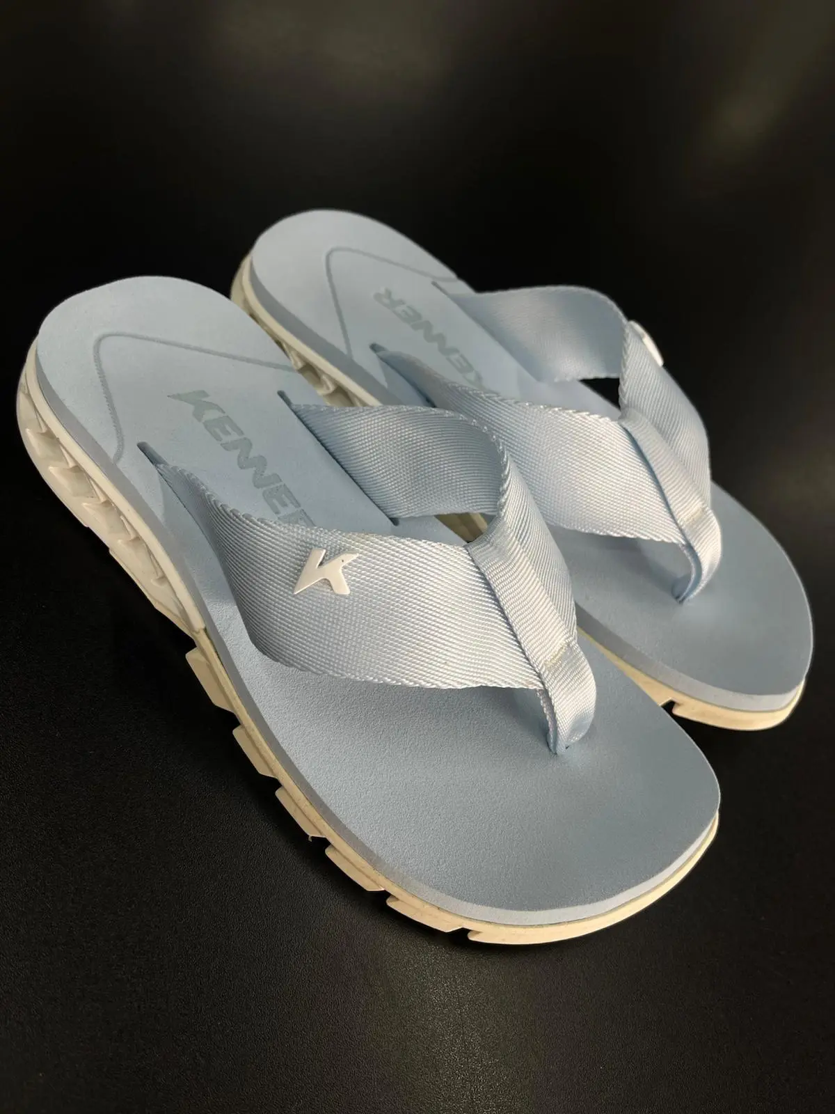 Chinelo Kenner Rakka Branco Azul Calmo