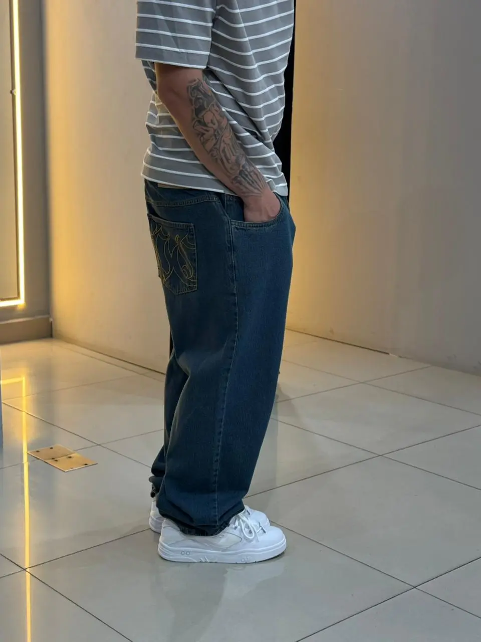 Calça Plano C. Baggy Jeans Army Wash - Imagem 5