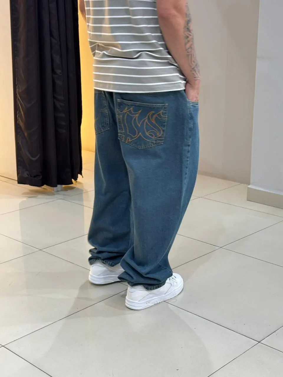 Calça Plano C. Baggy Jeans Army Wash - Imagem 2