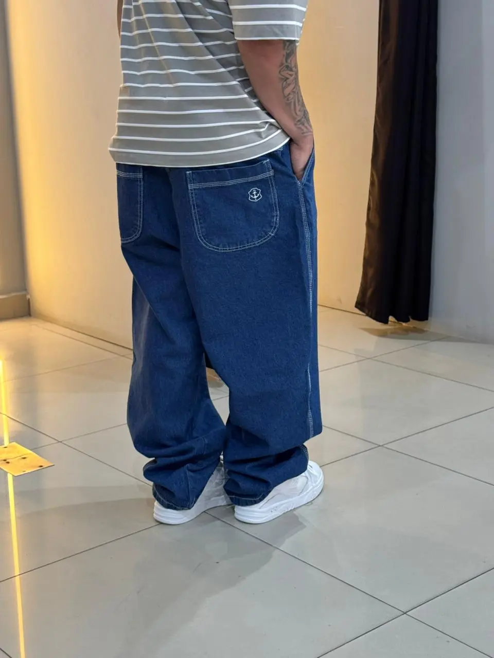 Calça Tupode OG Baggy Azul Contraste - Imagem 3