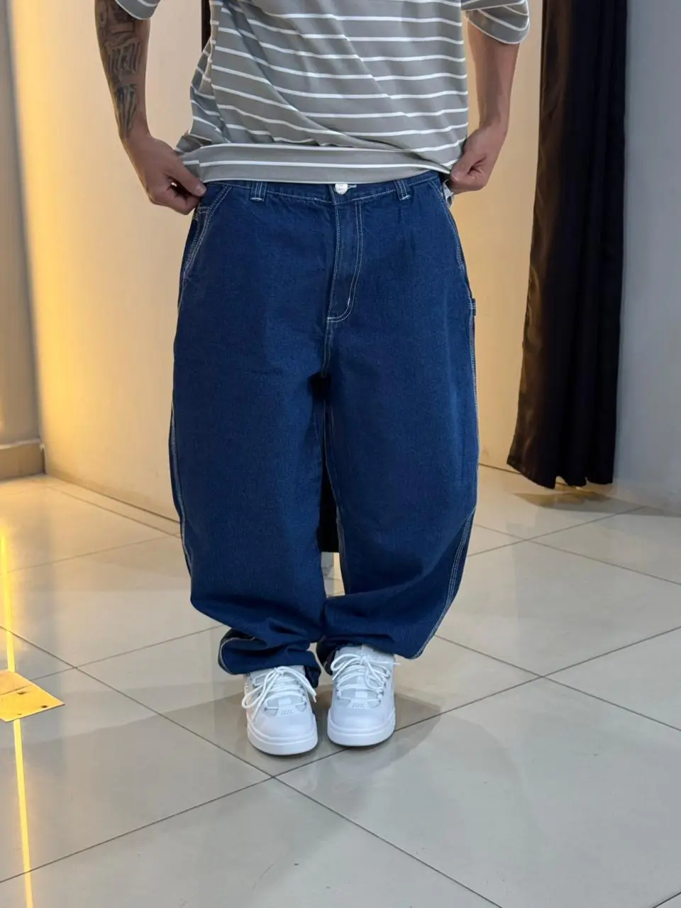 Calça Tupode OG Baggy Azul Contraste - Imagem 5