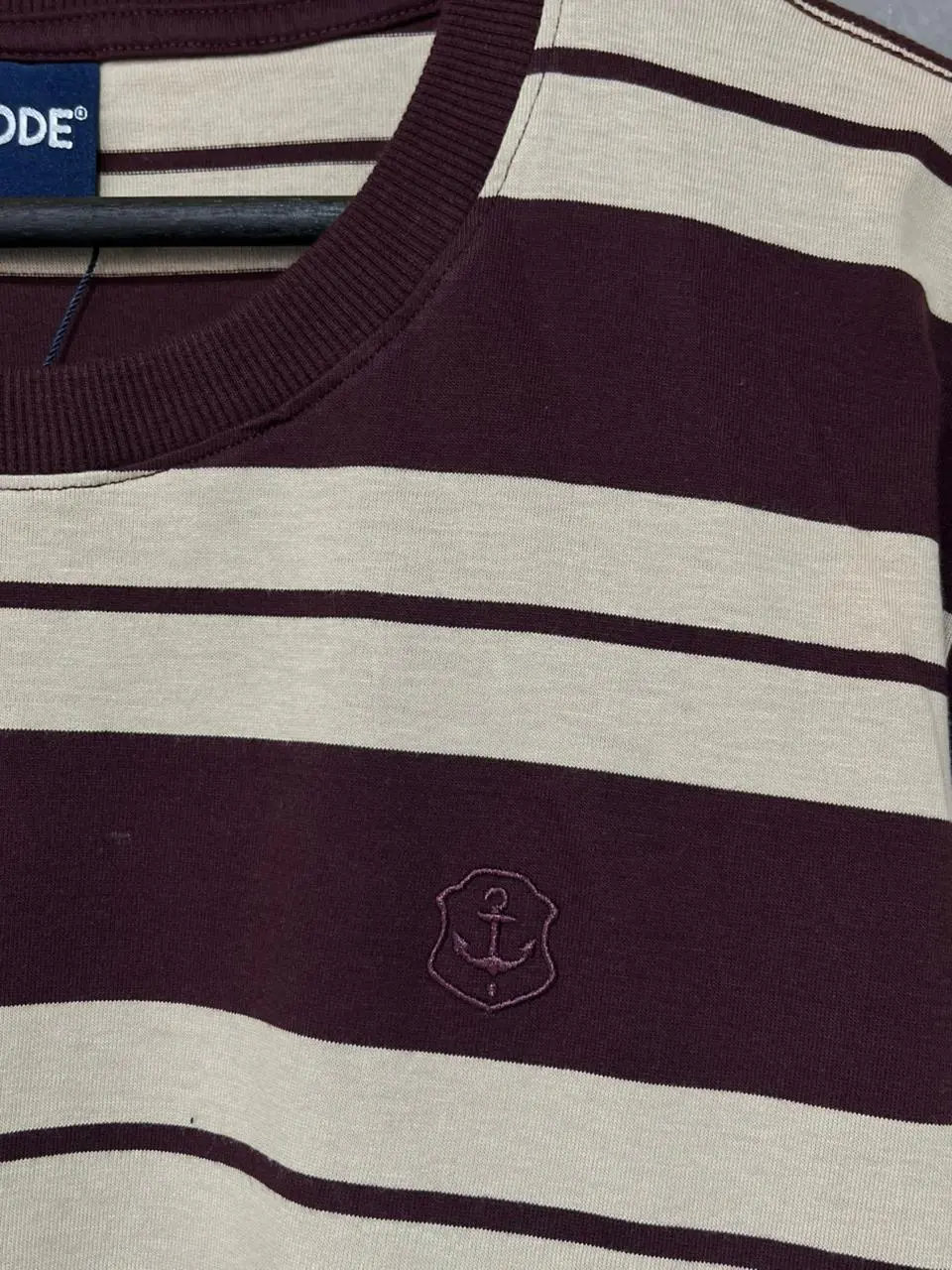 Camiseta Tupode Listrada Vinho Bege - Imagem 3