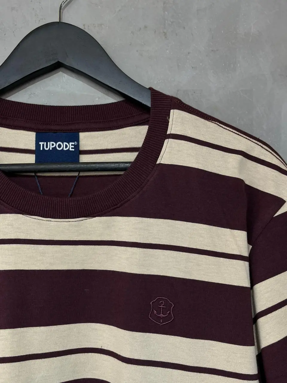 Camiseta Tupode Listrada Vinho Bege - Imagem 2