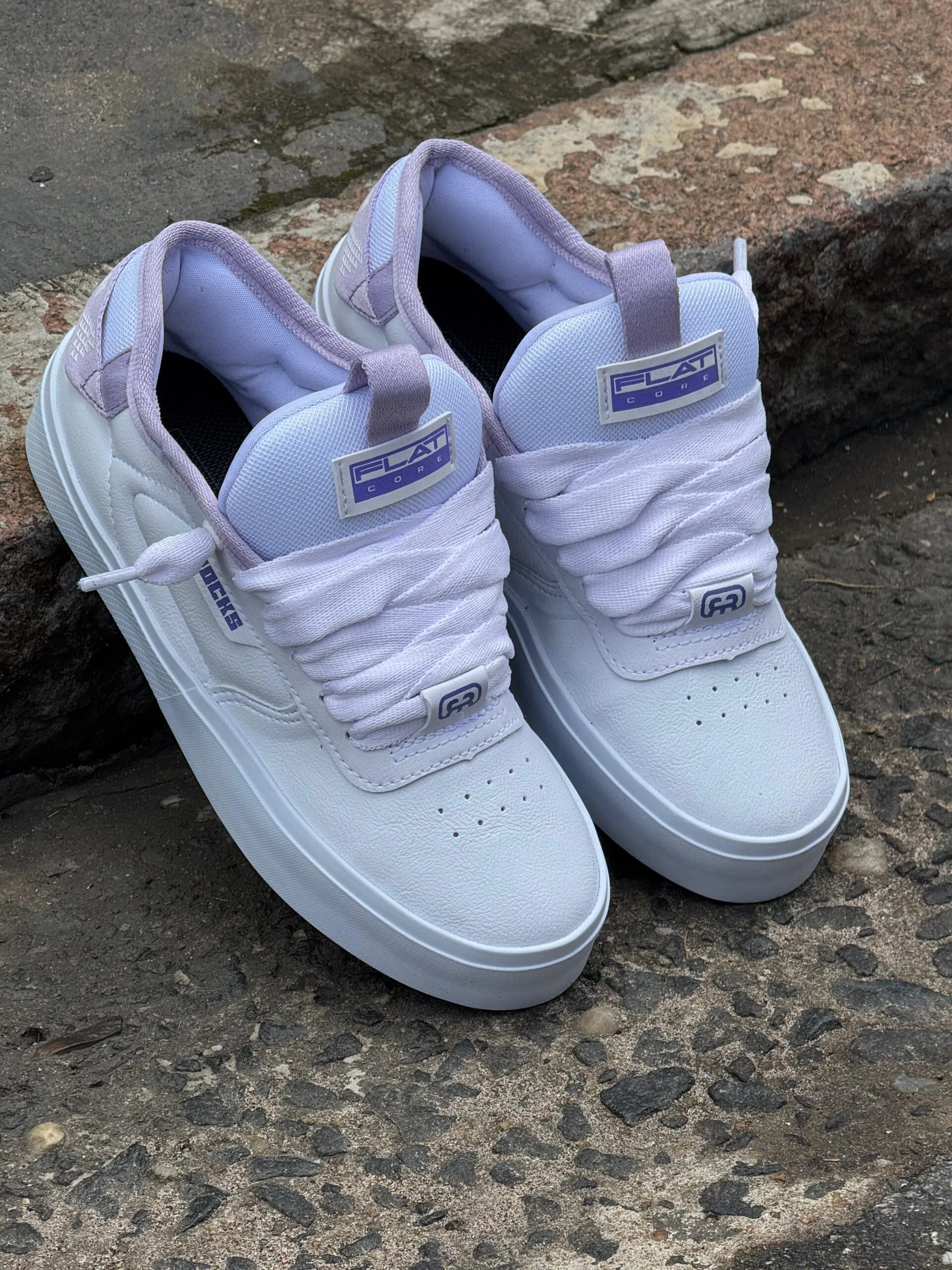 Tenis Hocks Flat Core Branco Lilac - Imagem 5
