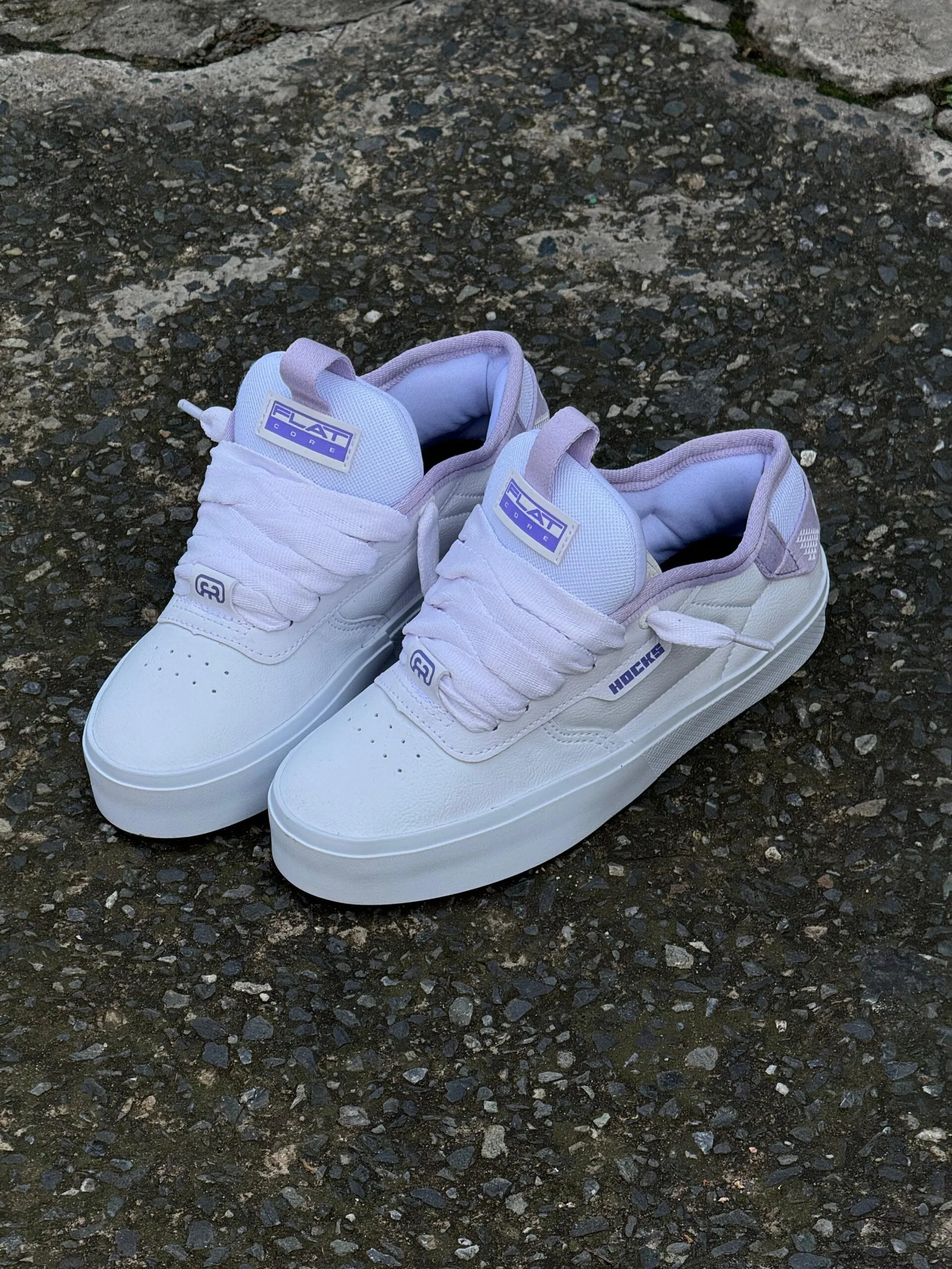 Tenis Hocks Flat Core Branco Lilac - Imagem 6