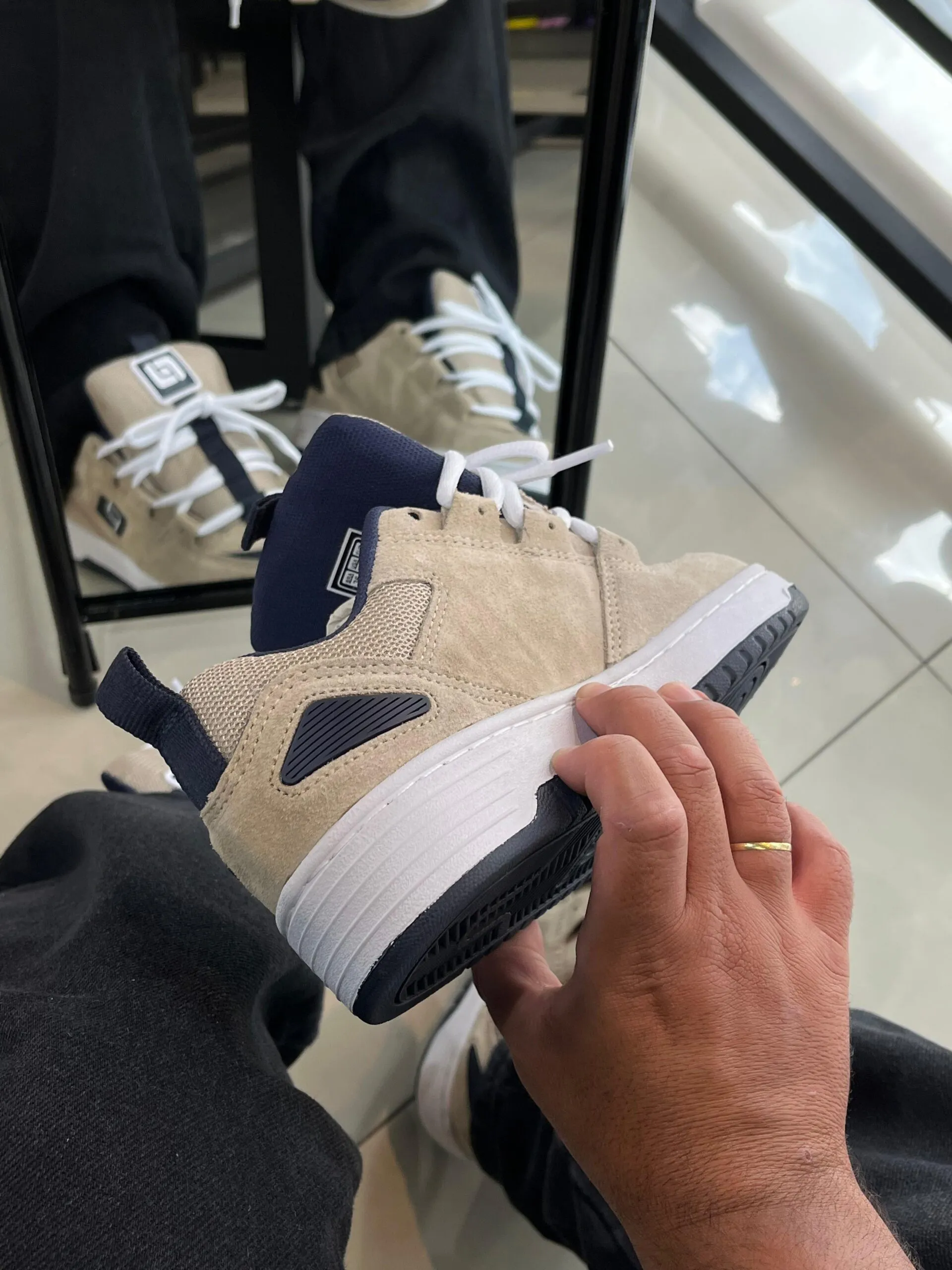 Tênis Freeday Spin Bege Marinho - Imagem 2