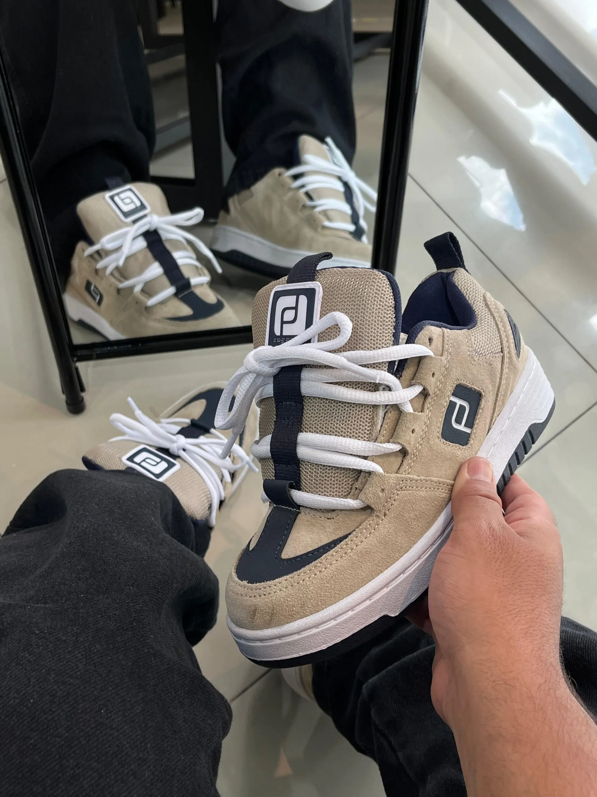 Tênis Freeday Spin Bege Marinho - Imagem 3