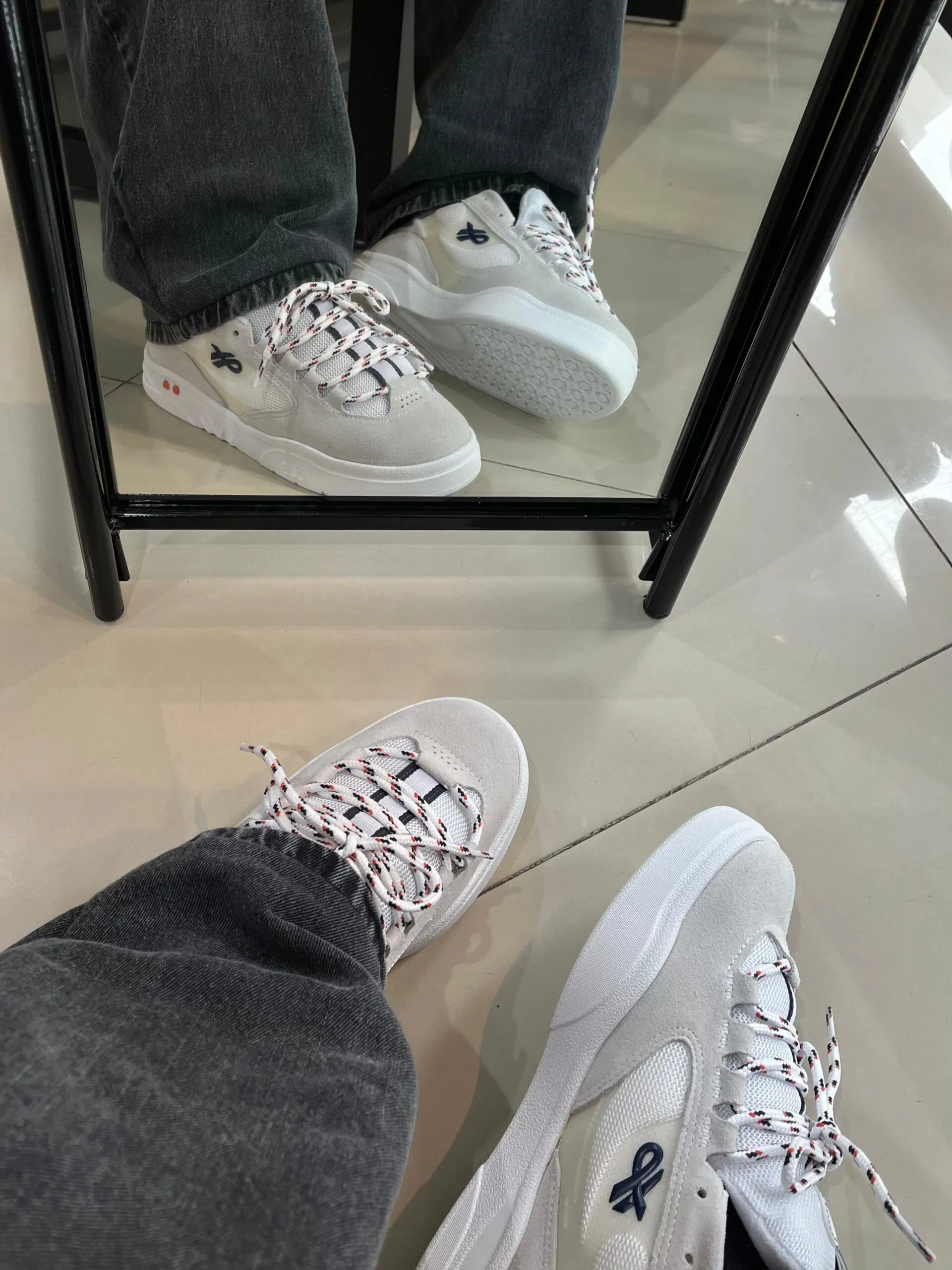 Tênis OUS Fluente GTX Cinza Azul Branco Essencial - Imagem 3