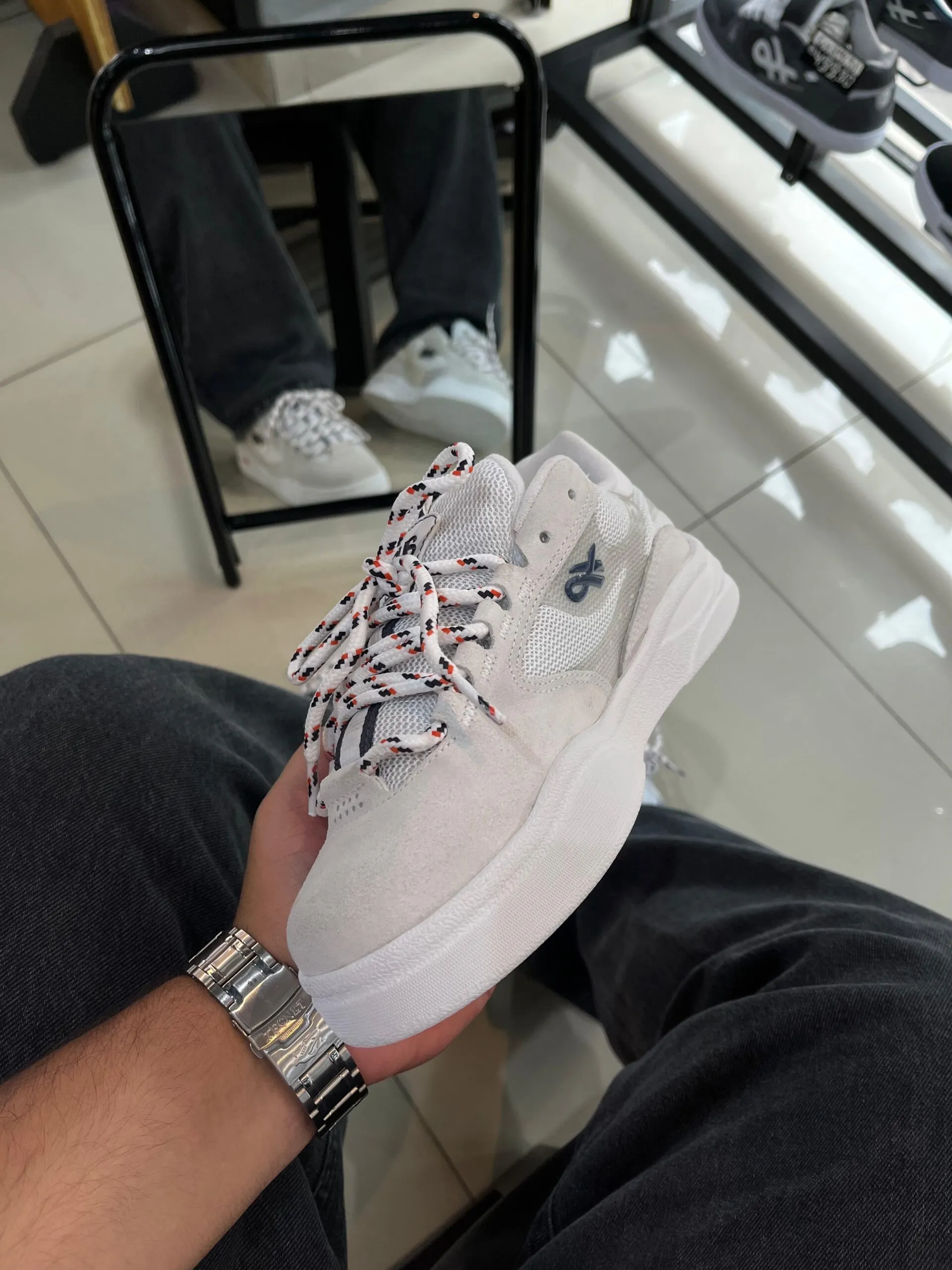 Tênis OUS Fluente GTX Cinza Azul Branco Essencial - Imagem 5