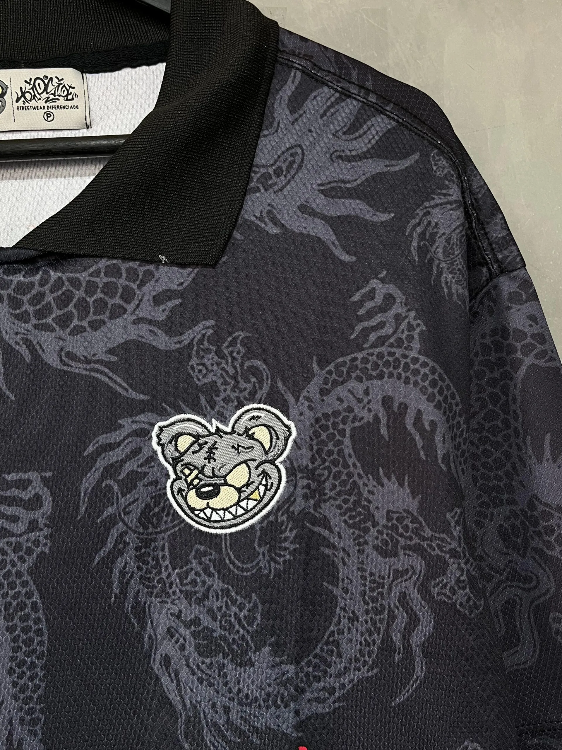 Camiseta Polo Dry Fit Tripside “Dragon” Preta - Imagem 6