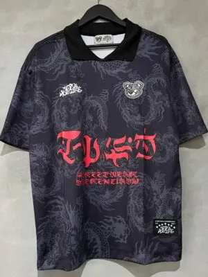 Camiseta Polo Dry Fit Tripside “Dragon” Preta