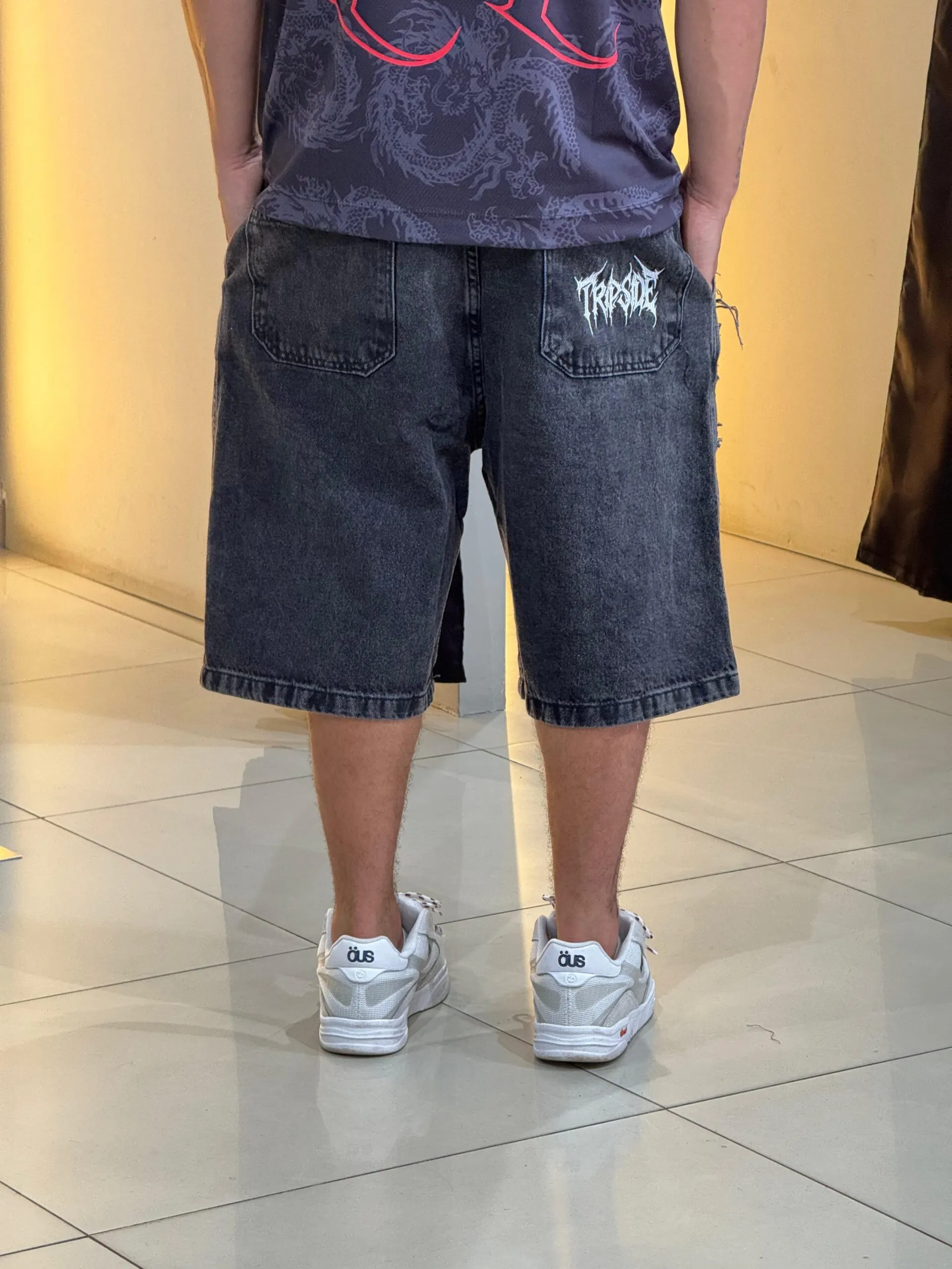 Bermuda Jorts Baggy Trip Side “Patchwork Tribal Estonada - Imagem 7