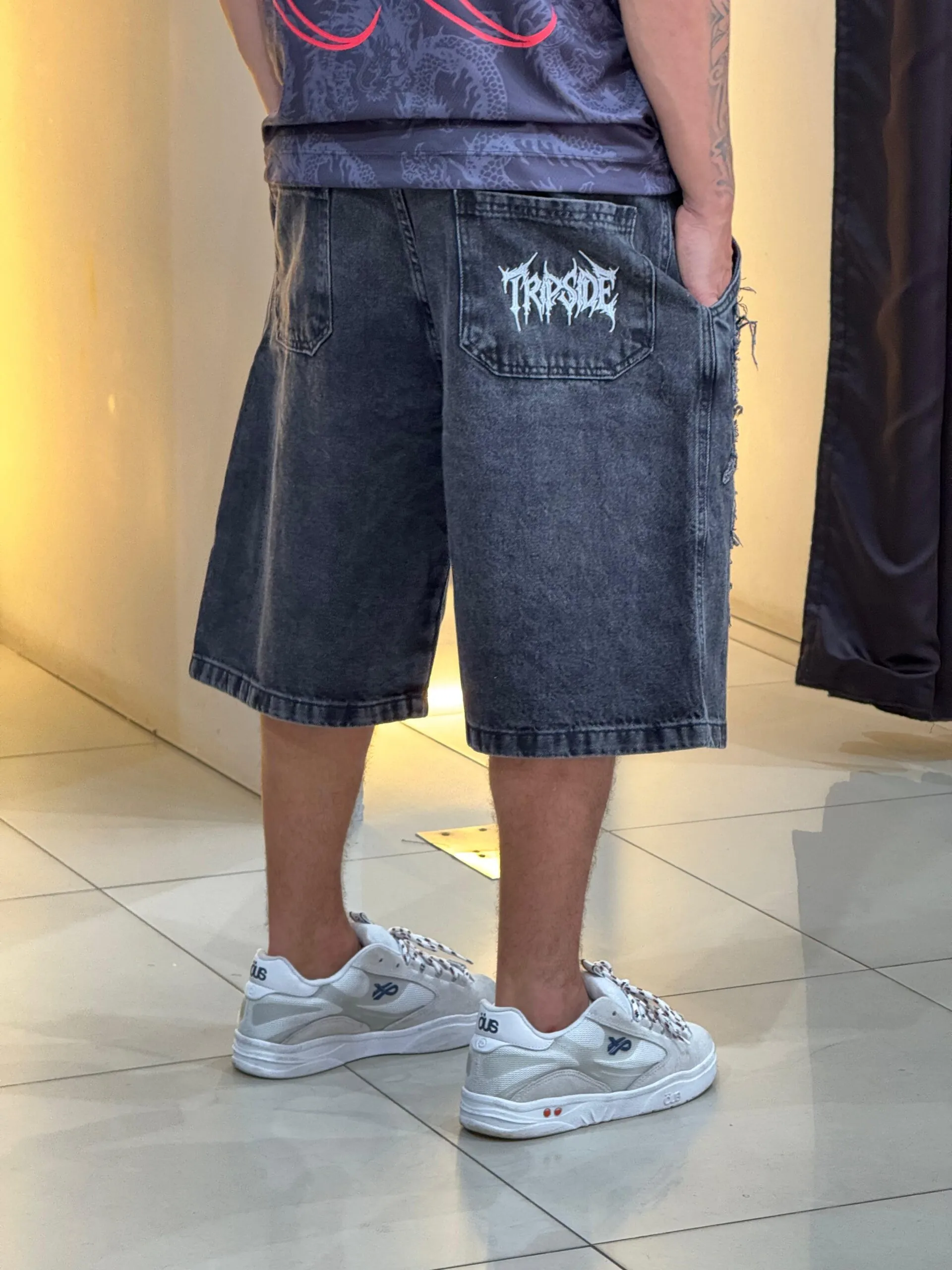 Bermuda Jorts Baggy Trip Side “Patchwork Tribal Estonada - Imagem 5