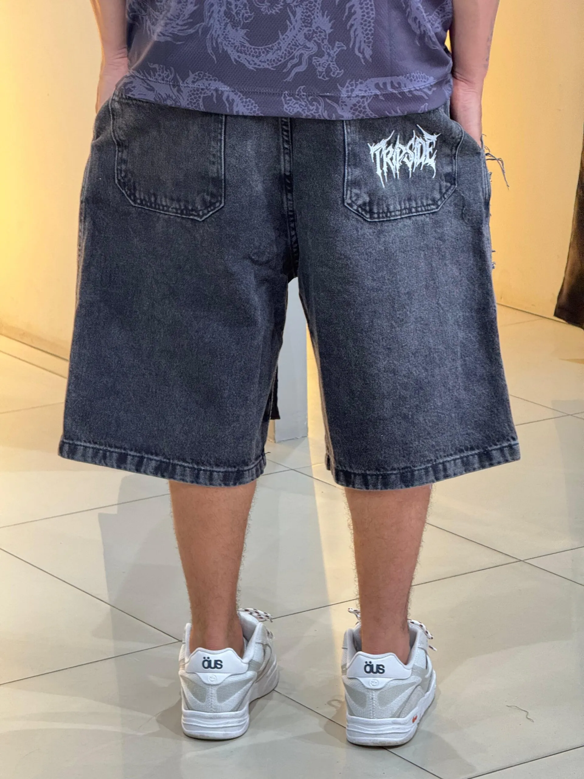 Bermuda Jorts Baggy Trip Side “Patchwork Tribal Estonada - Imagem 3