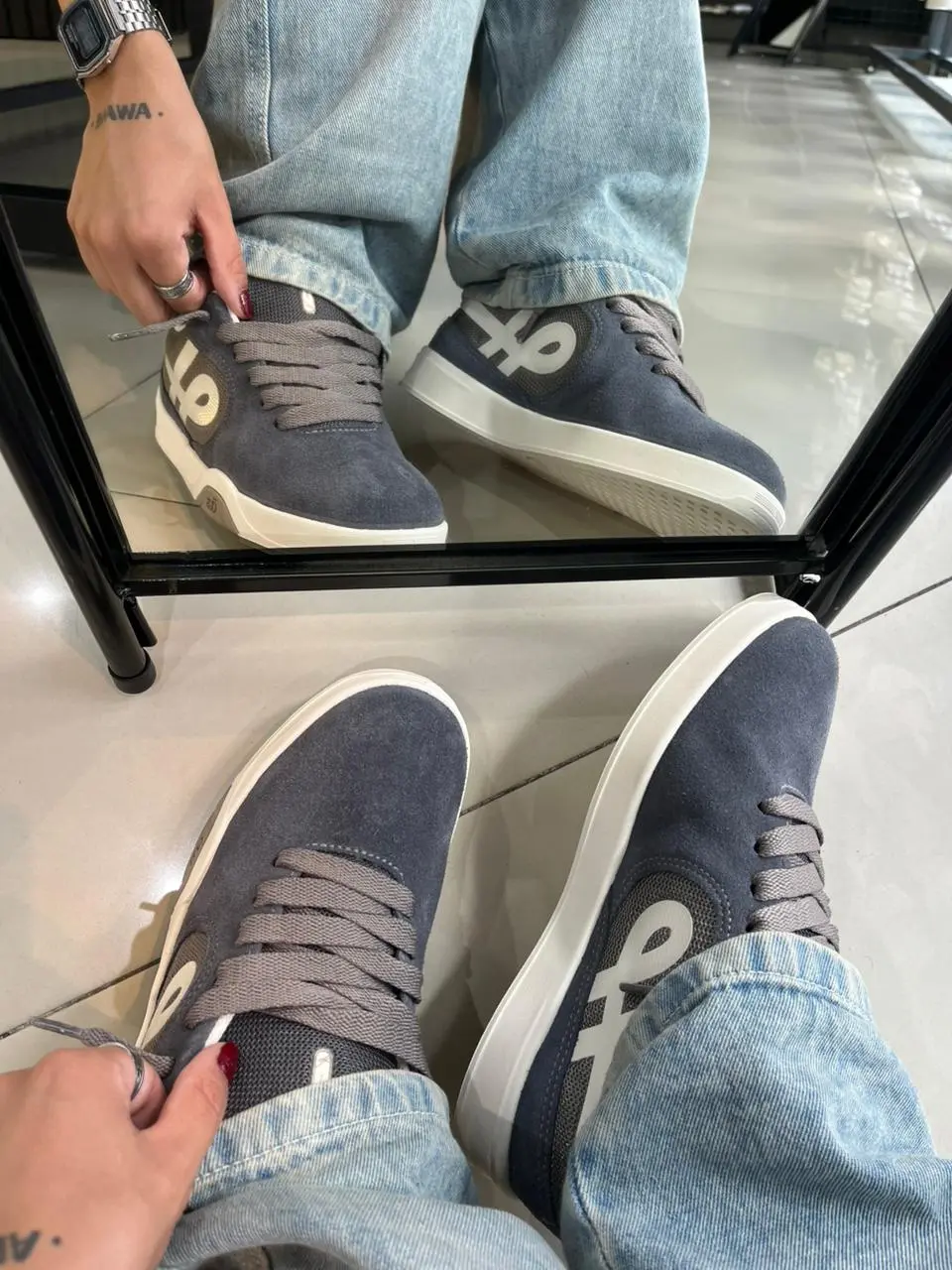 Tênis OUS imigrante cinza/chantilly bege - Imagem 3