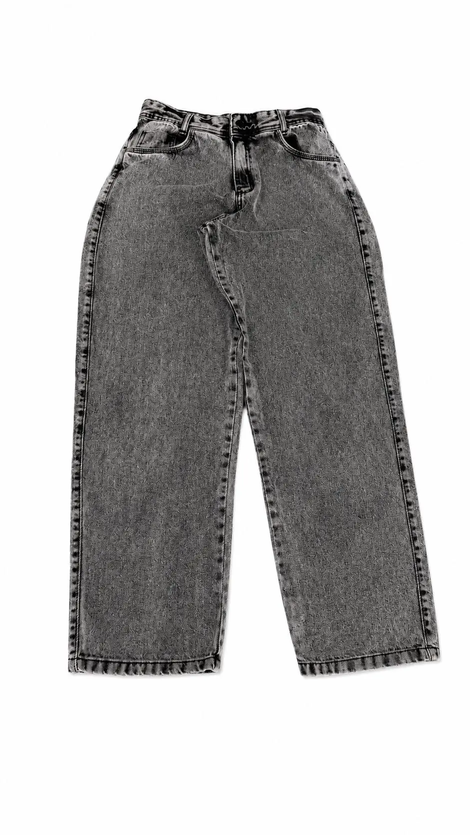 Calça Balão Baggy Jeans Grafite Marmorizada - Imagem 6
